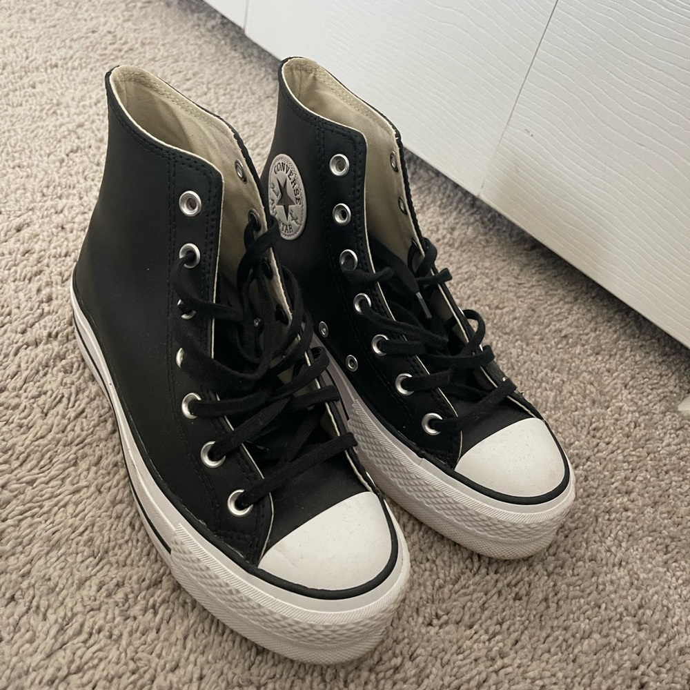 Black leather Converse